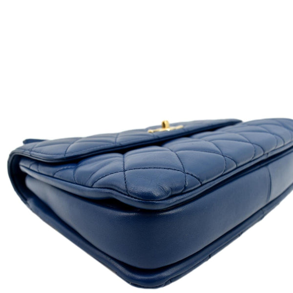 CHANEL Medium Trendy CC Flap Quilted Lambskin Shoulder Bag Blue