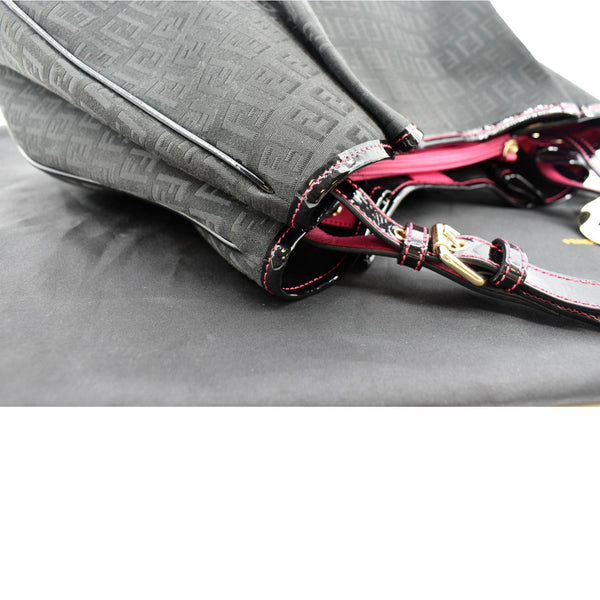 Fendi Zucchino Print Canvas Shopping Tote Bag Black - Top Right