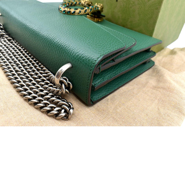Gucci Dionysus Small Leather Shoulder Bag Emerald - Top Left