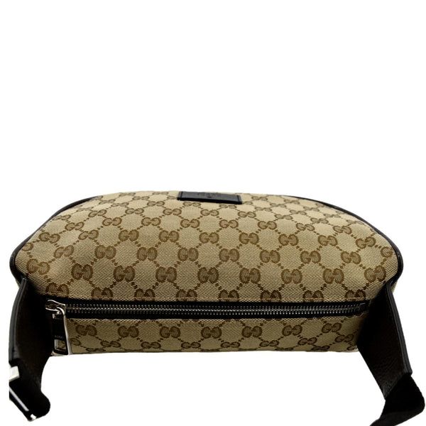 GUCCI Waist Pouch GG Canvas Belt Bag Beige 630915