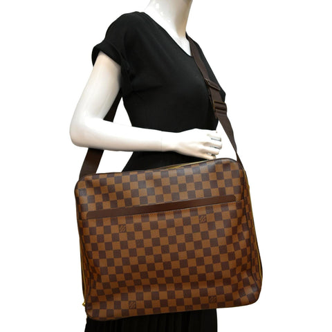 LOUIS VUITTON Dorsoduro Damier Ebene Messenger Crossbody Bag Brown