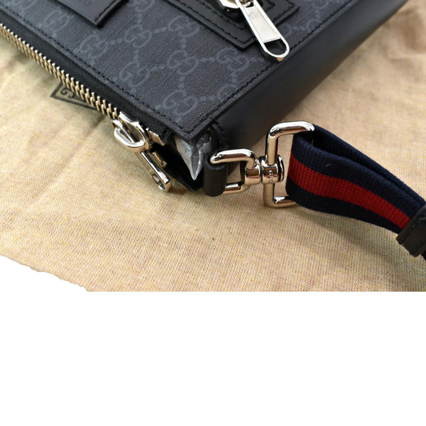GUCCI Small GG Supreme Canvas Messenger Bag Black 523599
