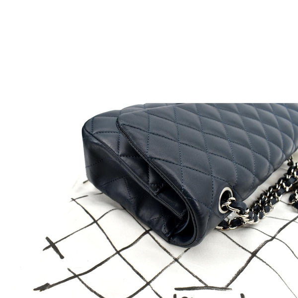 CHANEL Classic Flap Medium Leather Shoulder Bag Blue