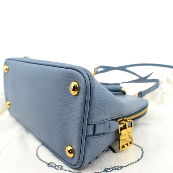 PRADA Fuoco Lux Saffiano Leather Crossbody Bag Light Blue