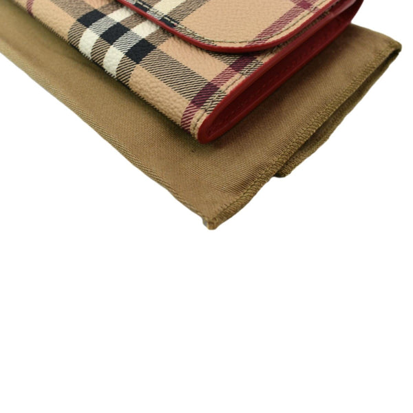 BURBERRY Haymarket House Check Clutch Wallet Beige