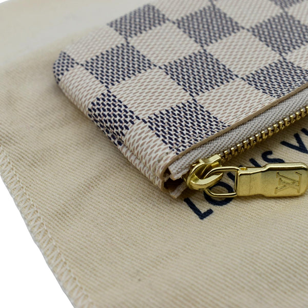 LOUIS VUITTON Key Coin Pouch Damier Azur White