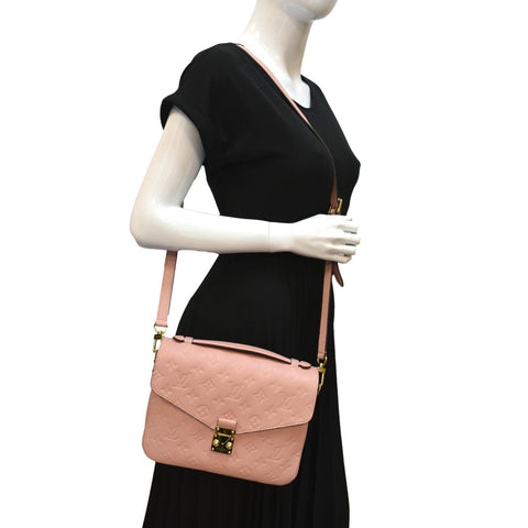 LOUIS VUITTON Metis Pochette Empreinte Leather Crossbody Bag Pink