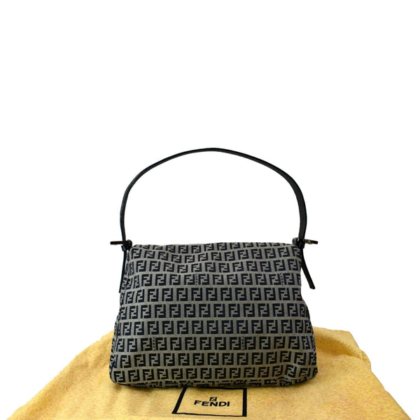 FENDI Mamma Baguette Zucca Hobo Shoulder Bag Grey