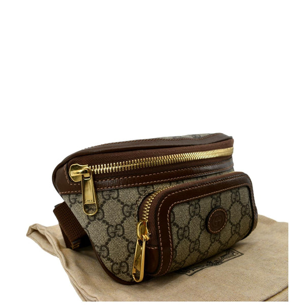 GUCCI Interlocking G Supreme Canvas Belt Bag Beige 682933