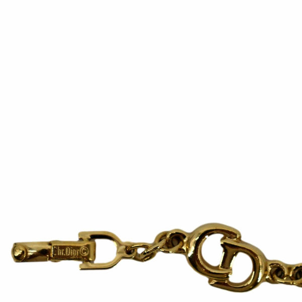 CHRISTIAN DIOR CD Logo Chain Link Short Bracelet Gold