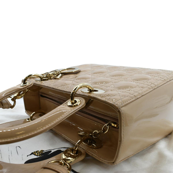 Christian Dior Medium Lady Dior Cannage Leather Bag - Left Side