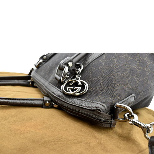 GUCCI Top Handle GG Canvas Tote Crossbody Bag Brown 341503
