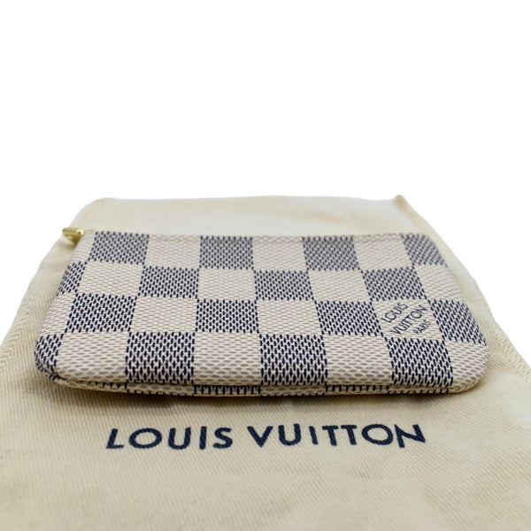 LOUIS VUITTON Key Coin Pouch Damier Azur White