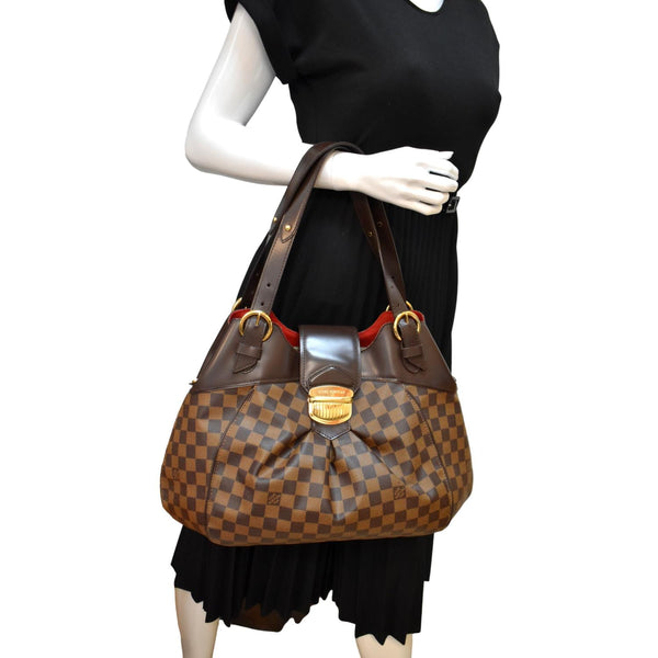 LOUIS VUITTON Sistina GM Damier Ebene Shoulder Bag Brown