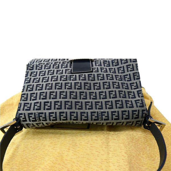 FENDI Mamma Baguette Zucca Hobo Shoulder Bag Grey