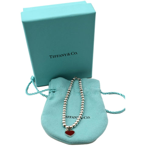TIFFANY & CO Heart Tag Bead Small Bracelet Silver