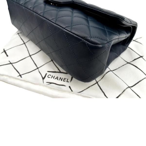 CHANEL Classic Flap Medium Leather Shoulder Bag Blue