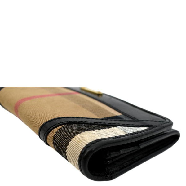 BURBERRY Check Leather Wallet Black