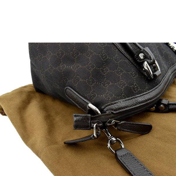 GUCCI Top Handle GG Canvas Tote Crossbody Bag Brown 341503