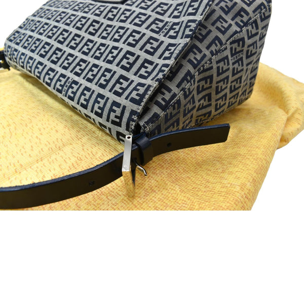 FENDI Mamma Baguette Zucca Hobo Shoulder Bag Grey