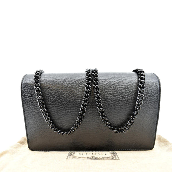 GUCCI GG Marmont WOC Leather Chain Crossbody Bag Black 497985