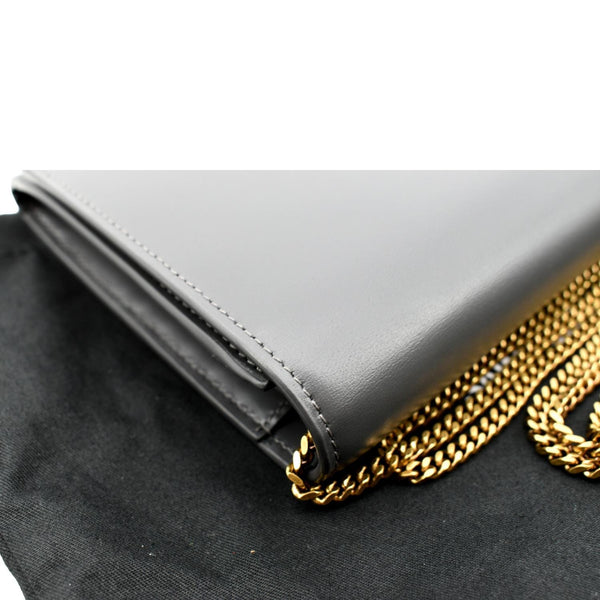 Yves Saint Laurent Flap Leather Shoulder Bag Light Gray- sold