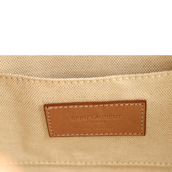 YVES SAINT LAURENT Mica Wicker Leather Crossbody Bag Beige