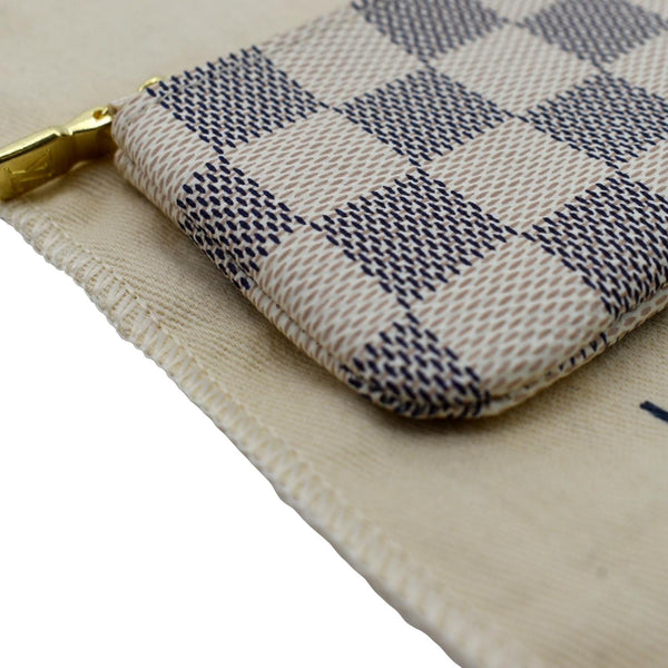 LOUIS VUITTON Key Coin Pouch Damier Azur White