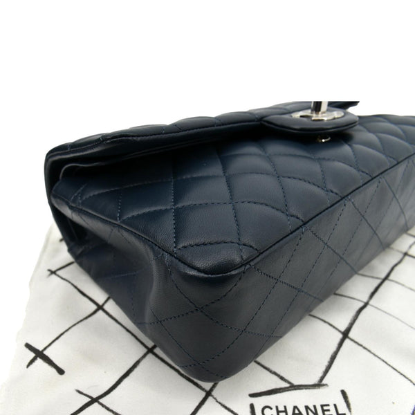 CHANEL Classic Flap Medium Leather Shoulder Bag Blue