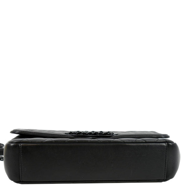 CHANEL Filigree CC Chain Around Leather Crossbody Bag Black