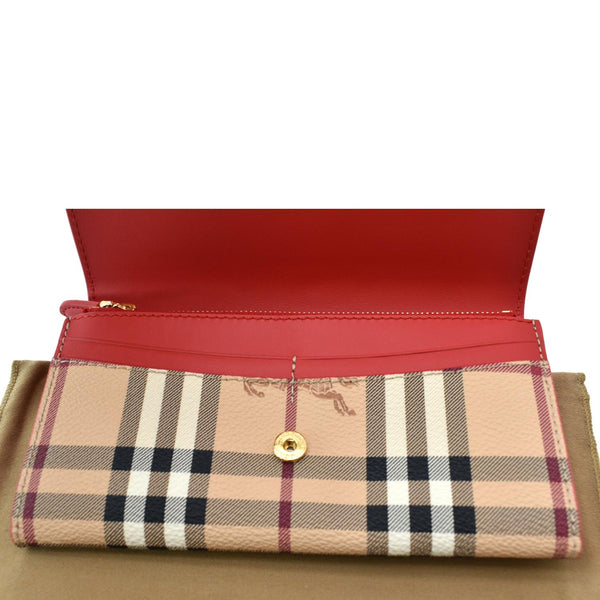 BURBERRY Haymarket House Check Clutch Wallet Beige