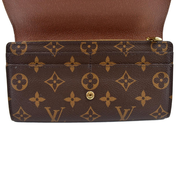 LOUIS VUITTON Sarah Monogram Canvas Wallet Brown