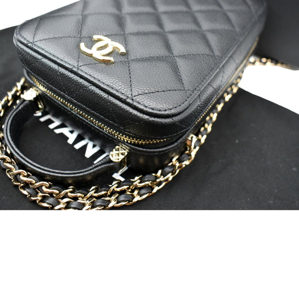 CHANEL Sac Vanity Caviar Leather Shoulder Bag Black - Hot Deals