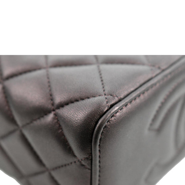 CHANEL Vanity Case Quilted Leather Crossbody Bag Maroon