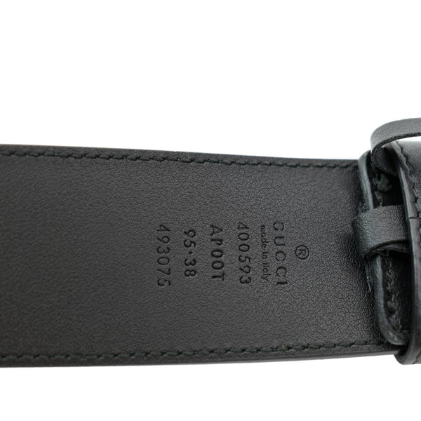 GUCCI Double G Buckle Leather Belt Black 400593 Size 95.38