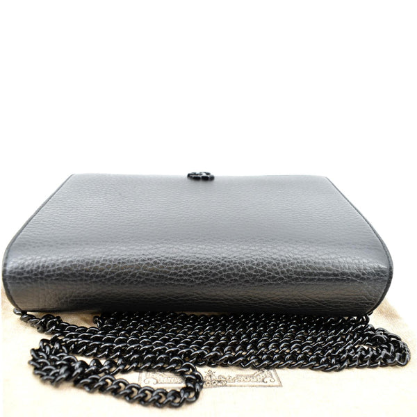 GUCCI GG Marmont WOC Leather Chain Crossbody Bag Black 497985