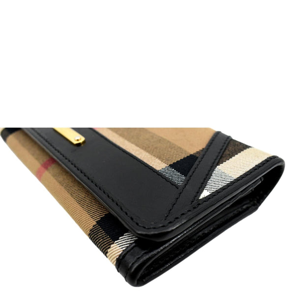 BURBERRY Check Leather Wallet Black