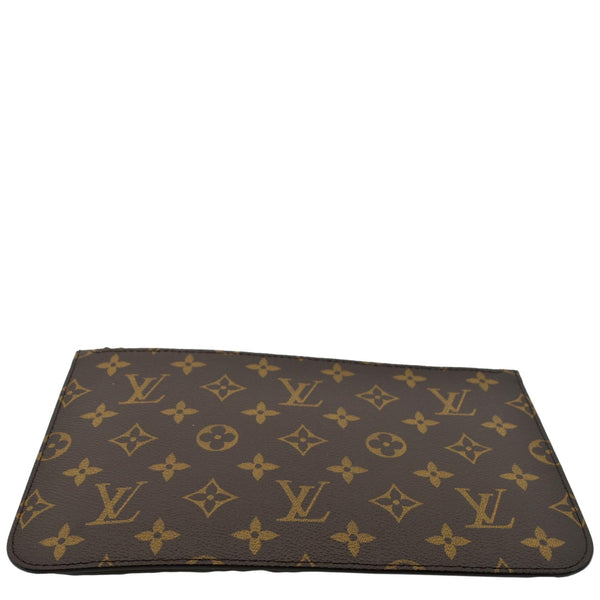 LOUIS VUITTON Neverfull Monogram Canvas Pochette Wristlet Pouch Brown
