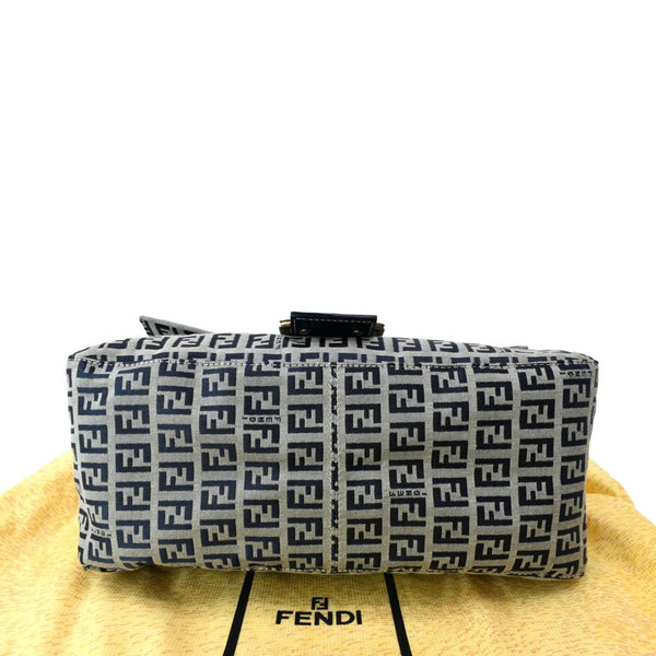 FENDI Mamma Baguette Zucca Hobo Shoulder Bag Grey