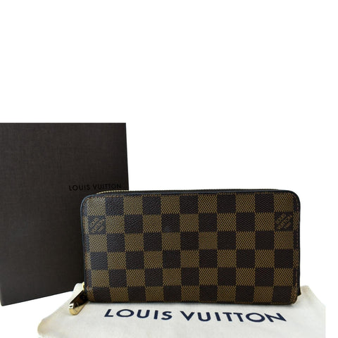 LOUIS VUITTON Zippy Long Damier Ebene Wallet Brown