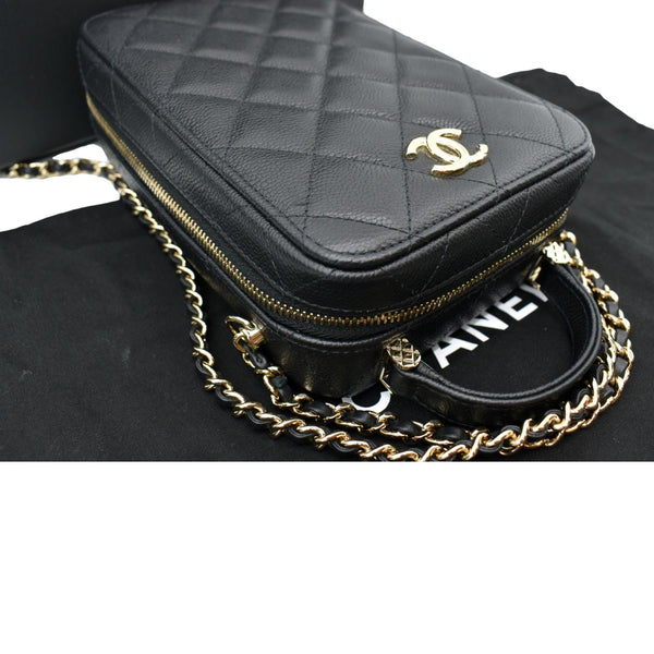 CHANEL Sac Vanity Caviar Leather Shoulder Bag Black - Hot Deals