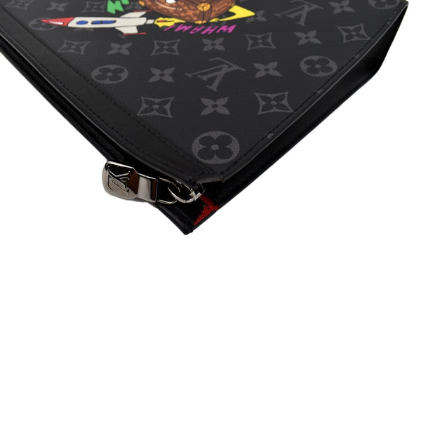 LOUIS VUITTON Voyage MM Monogram Eclipse Pochette Bag Black