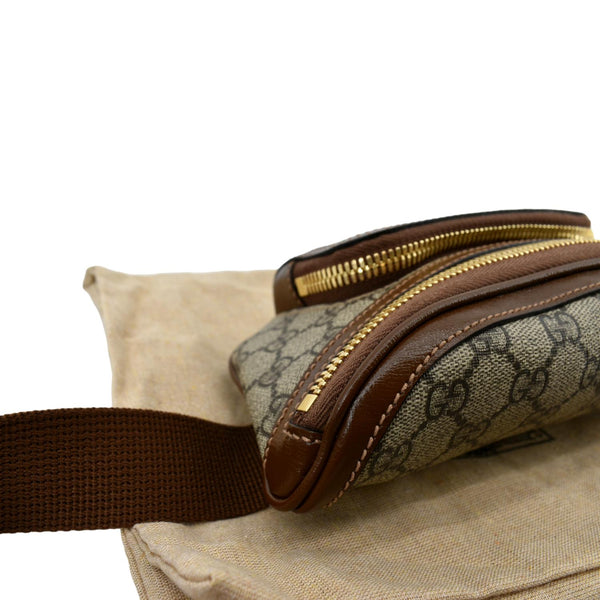 GUCCI Interlocking G Supreme Canvas Belt Bag Beige 682933