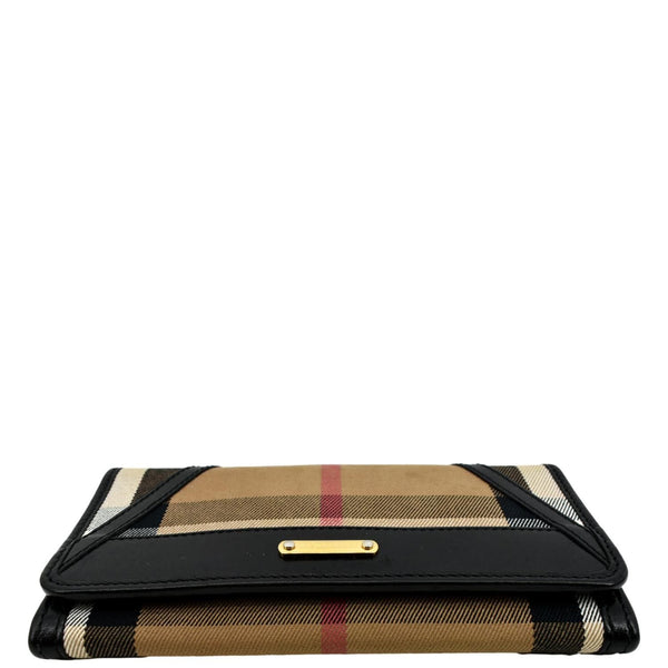 BURBERRY Check Leather Wallet Black