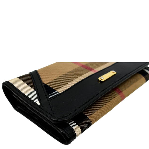 BURBERRY Check Leather Wallet Black