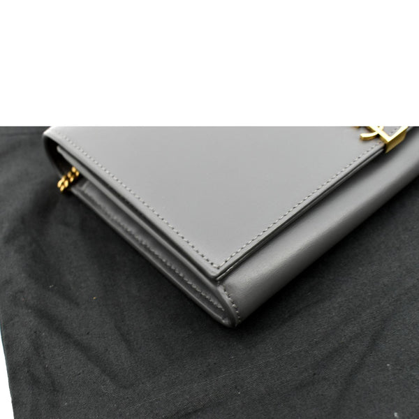 Yves Saint Laurent Flap Leather Shoulder Bag Light Gray- sold