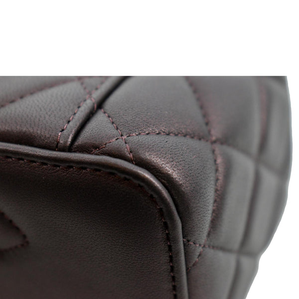 CHANEL Vanity Case Quilted Leather Crossbody Bag Maroon