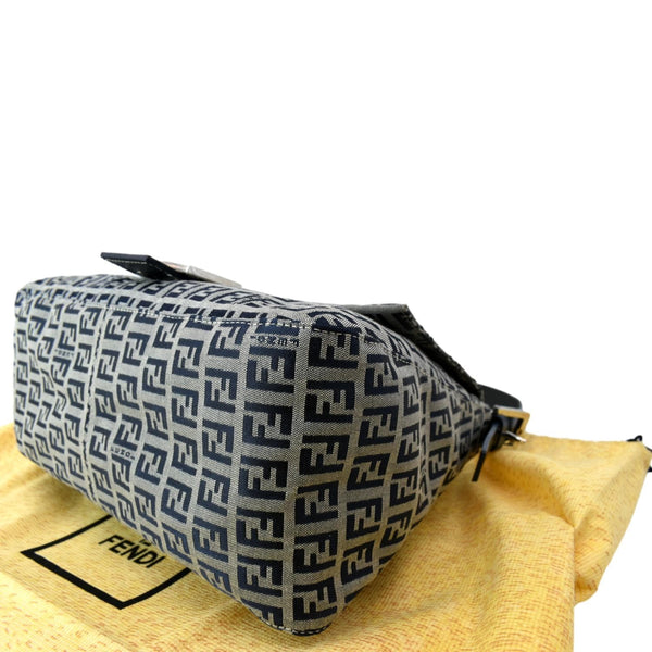 FENDI Mamma Baguette Zucca Hobo Shoulder Bag Grey