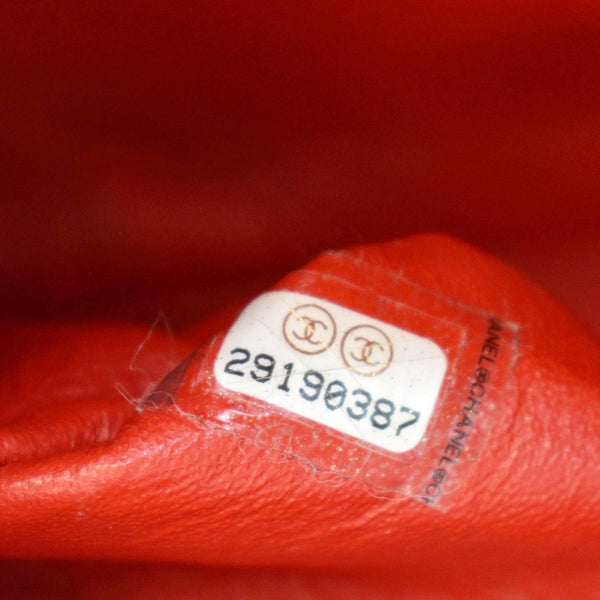 CHANEL Classic Medium Double Flap Patent Leather Shoulder Bag Red