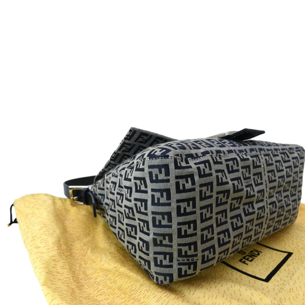 FENDI Mamma Baguette Zucca Hobo Shoulder Bag Grey